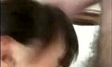 My brunette girlfriend says, 'I'm sucking this fat cock like a whore,' then masturbates