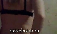 Blond beauty in black lingerie rides reverse cowgirl hard 😍