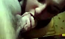 Brunette amateur deepthroats veiny cock in POV