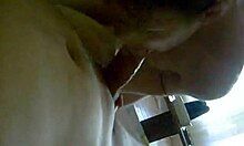 Playful blond GF gives sloppy blowjob in POV, homemade fun with brown eyes