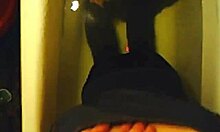 Blond-haired GF does kinky blowjob in bath POV, he says.