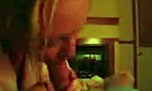 blond amateur obediently blows guy's big cock in pov