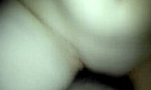 French amateur in satin dress gets licked and fucked doggy style.