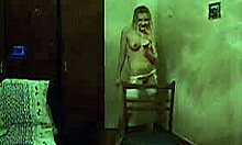 my blonde girlfriend in white lingerie shaking her ass