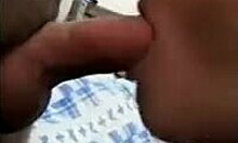 russian mature wife gives blowjob to fat cock