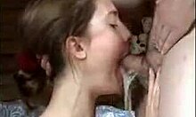 blond-haired beauty blows and drools in this amateur video 😏