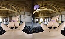 Blonde girlfriend rides big cock in cowgirl, socks on.