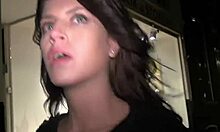 Kristine, the brunette whore, brought home for intense blowjob