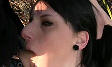 Tattooed Brunette Gets Outdoors Cock Time