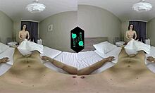 Tattooed brunette sucks and rides in VR POV