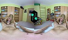 VR blonde sucks hard cock in raw POV action