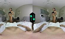 Vr Pov: Skinny Brunette Teen Rides And Blows Horny Couple In Bed