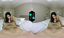 Brunette whore helps herself to mans cock boldly