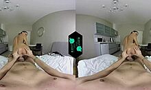 Vr Pov: Skinny Brunette Teen Rides And Blows Horny Couple In Bed