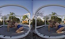 Sweet Brunette Lesbians Finger and Lick Outdoors in HD