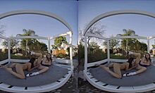 Sweet Brunette Lesbians Finger and Lick Outdoors in HD