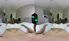 Vr Pov: Skinny Brunette Teen Rides And Blows Horny Couple In Bed