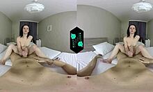 Tattooed brunette sucks and rides in VR POV