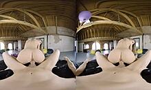 Blonde girlfriend rides big cock in cowgirl, socks on.