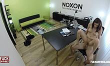 Cute Girl Rides Bald Guy