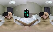 Tattooed brunette sucks and rides in VR POV