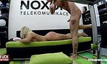 naked couple moaning in doggystyle on couch