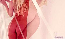 is this blonde teen fingering her shaved pussy?