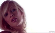 naked blonde petite teen masturbating her shaved pussy with small dildo 😏