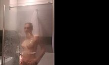 bella rico and magic javi invent ways to shower together, showing off small tits! 💦