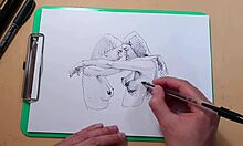 Two Beautiful Sexy Girls Sketch with Ballpoint Pen