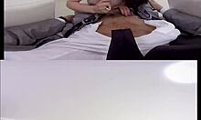 vr horny brunette climbs on top of her mans cock