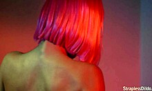 adria and tiffany strap on each other in stockings