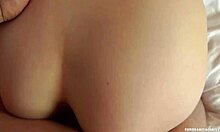 Point of view scene featuring a classy blonde in an intimate act