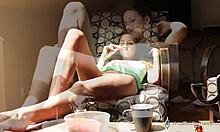 Taking Up A Comfy Position In Order To Please Herself With Fingering And Moaning