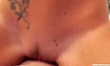 Lucy moans softly while getting intimate with her partner