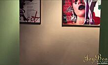 Brunette pornstar gets kinky with handjob and group hardcore after wine.