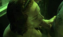 Cock Hungry Brunette Slut Sucks in Intense Shower Bath