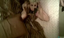 Amateur Blonde Teases Her Wet Shaved Pussy Close-Up