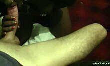 black hooker gives white dude long interracial blowjob