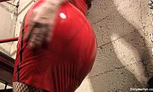 emily marilyn slips into latex suits for kinky teasing sessions