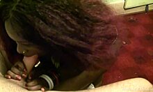 black hooker gives white dude long interracial blowjob