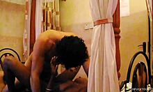 HORNY BLACK WHORE TAKES HUGE WHITE COCK FROM BEHIND!