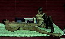 Big guy receives sensual blowjob from stranger in stockings and heels