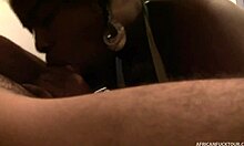 Short-haired ebony amateur rides and sucks white cock at home