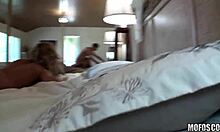 Tattooed Brooklyn Lee Moans During Hardcore Pounding on Bed