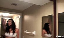 Two Bimbos Missy Martinez And Nikki Delano Teasing In Bathroom