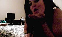 mary waters slowly strips and teases on her cozy bed