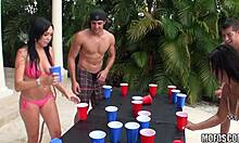 bunch of young chicks and dudes banging in wild game