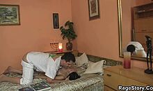 Oral Satisfaction From A Cute Brunette Teen Slut