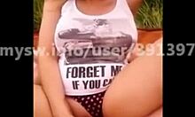 Alluring russian princess gets intensely banged in the park with shaved pussy fingering and moaning